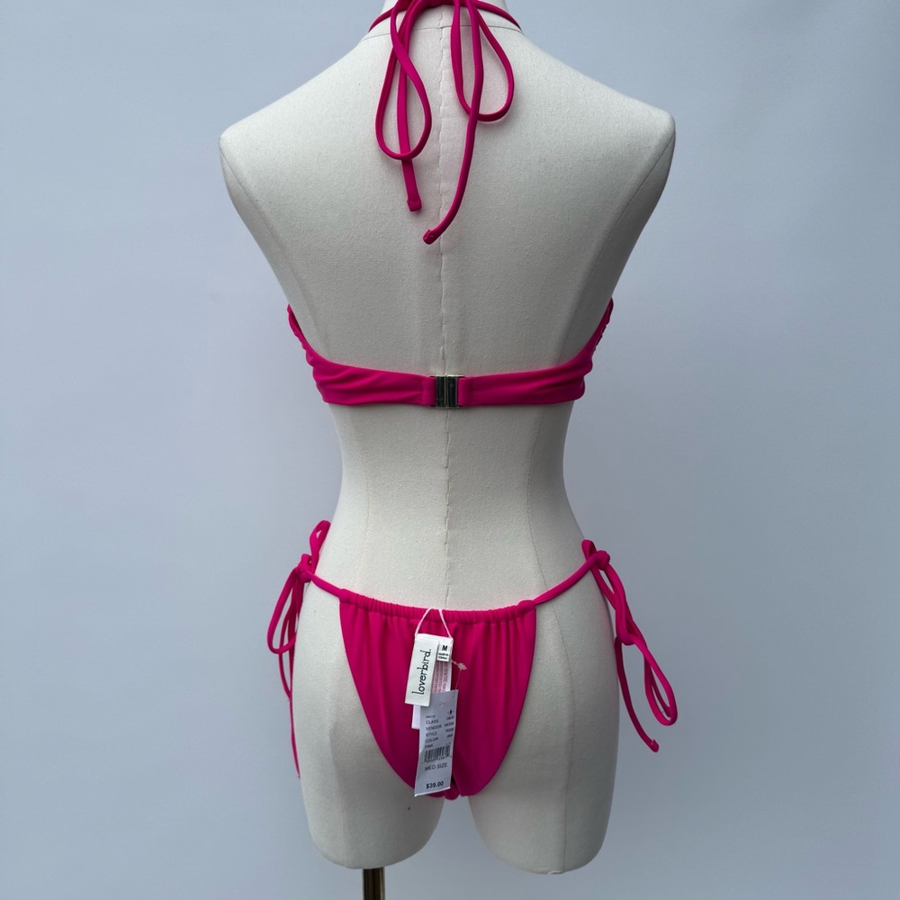 Loverbird Pink Halter Bikini Set Size M | High Cut Two Piece Swimwear NWT - Picture 5 of 9